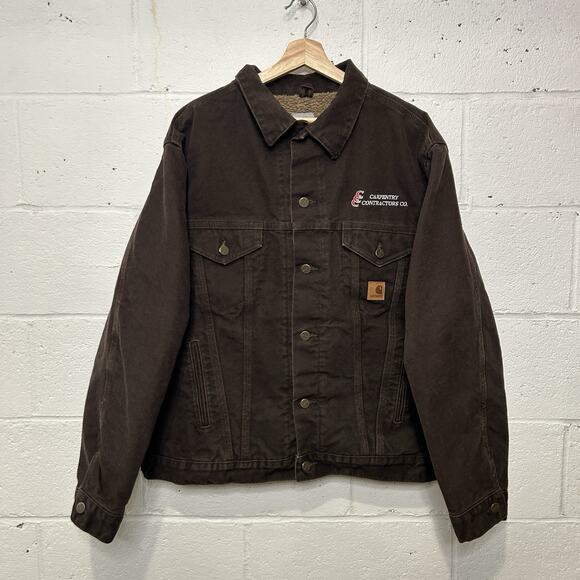 Carhartt Other - Carhartt Sherpa-Lined Trucker Jacket “Dark Brown” J233 DKB